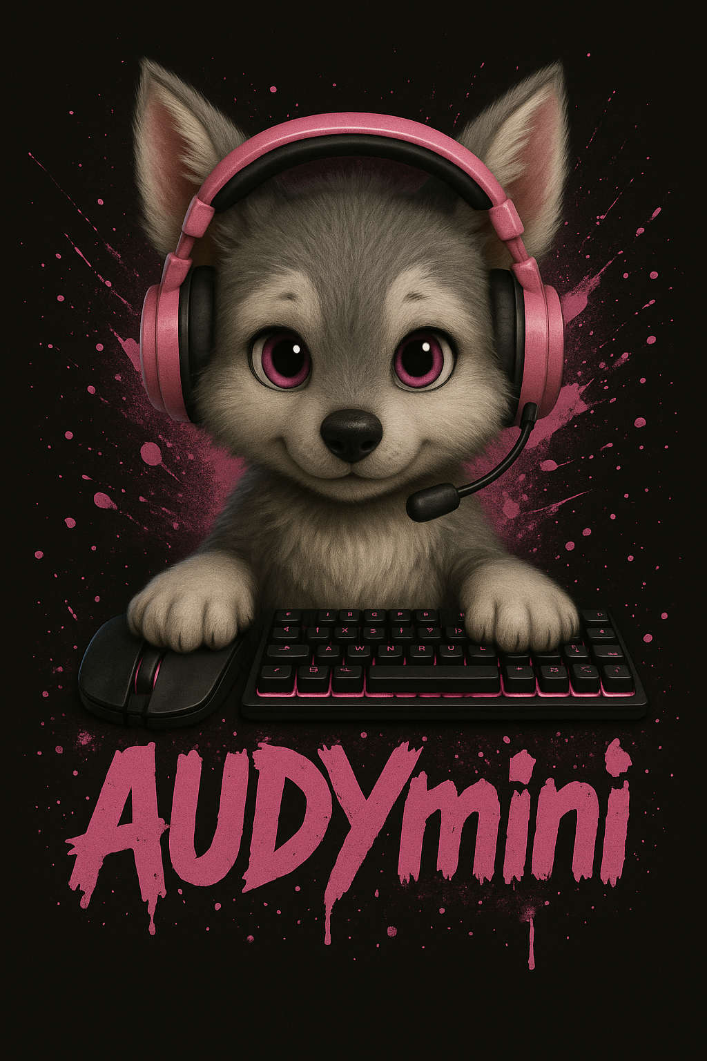 AUDYmini gamer pup illustration